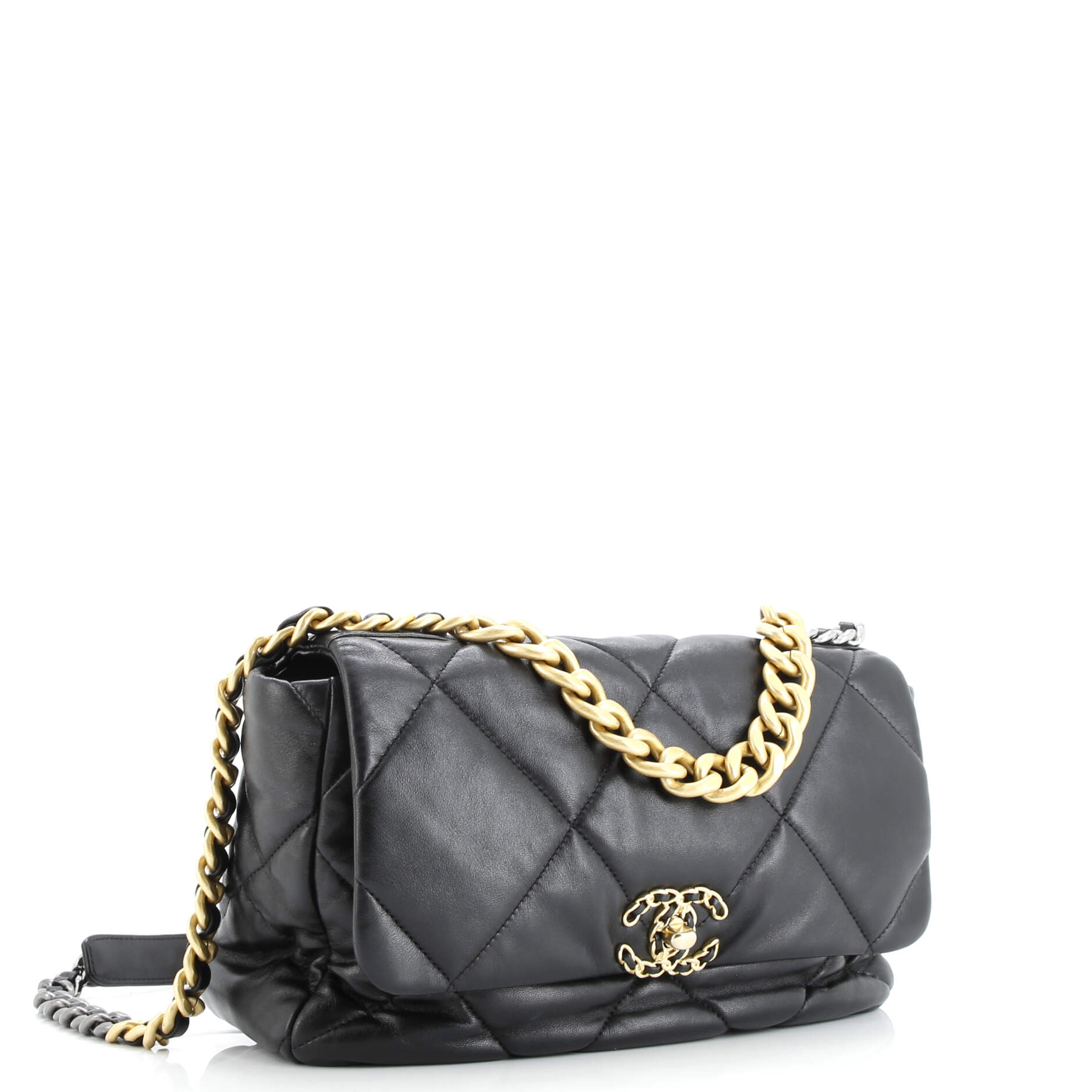 Pre-Loved Chanel 19 Flap Bag Quilted Leather Large - Image 3