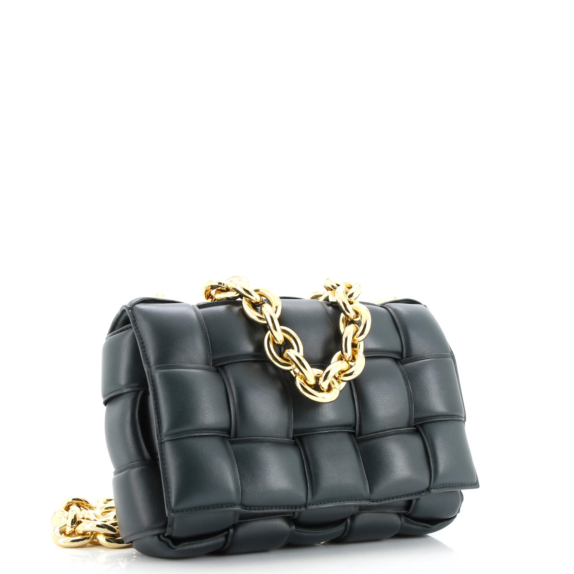 Pre-Loved Bottega Veneta Cassette Chain Crossbody Bag Padded Maxi Intrecciato Leather - Image 2