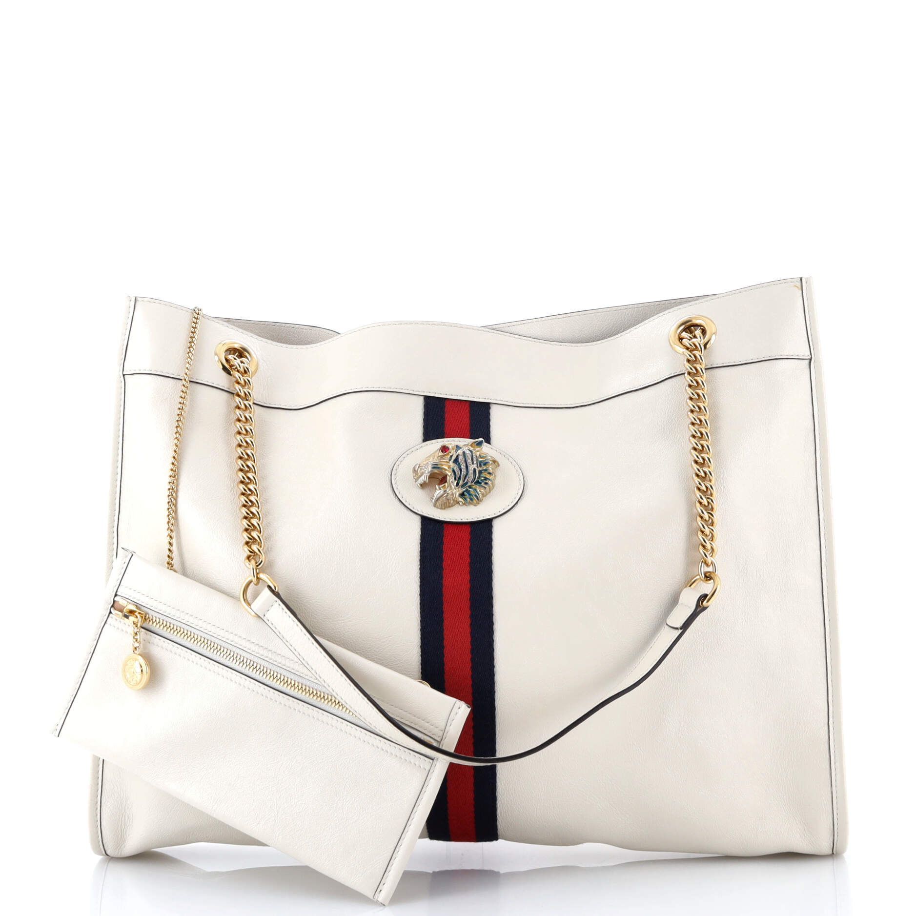 Pre-Loved Gucci Rajah Chain Tote Leather Large - Image 2
