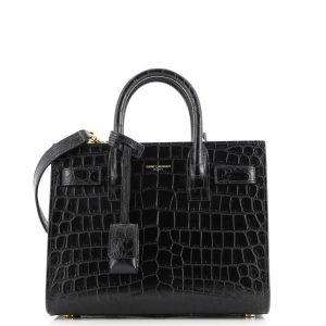 Pre-Loved Saint Laurent Sac de Jour NM Bag Crocodile Embossed Leather Nano