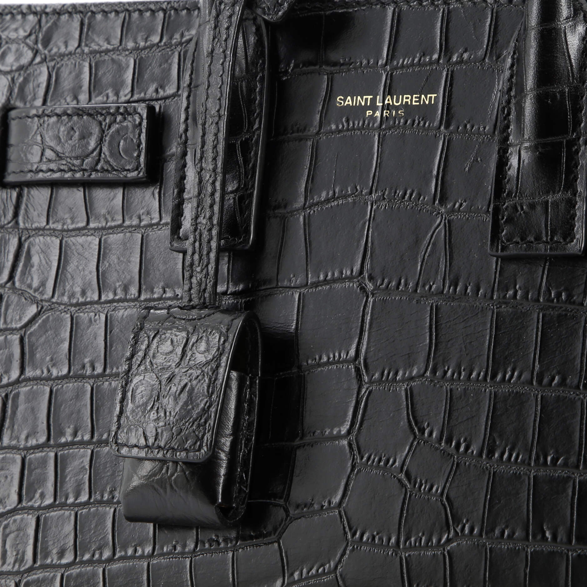 Pre-Loved Saint Laurent Sac de Jour NM Bag Crocodile Embossed Leather Nano - Image 6