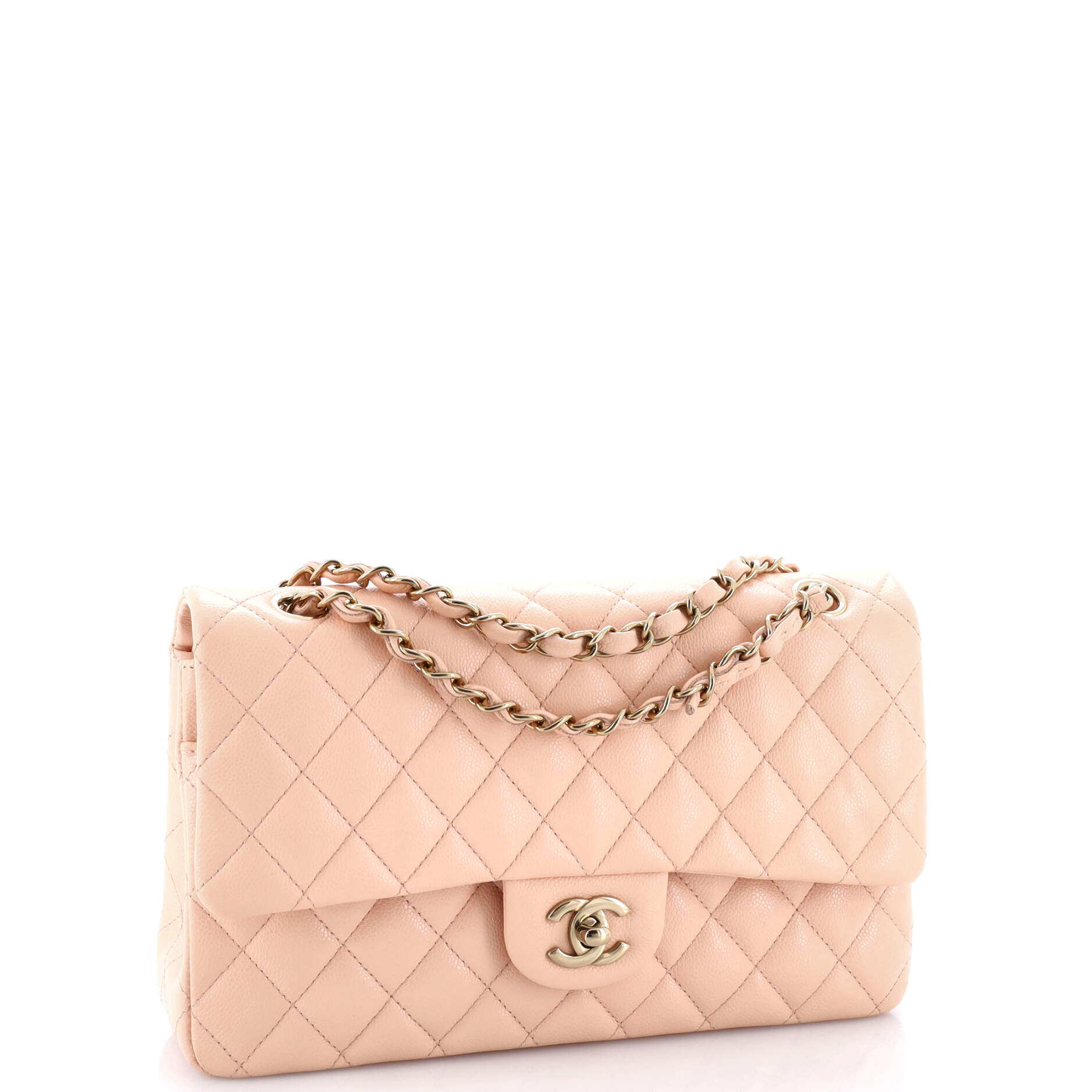Pre-Loved Chanel Classic Double Flap Bag Quilted Caviar Medium - Image 2