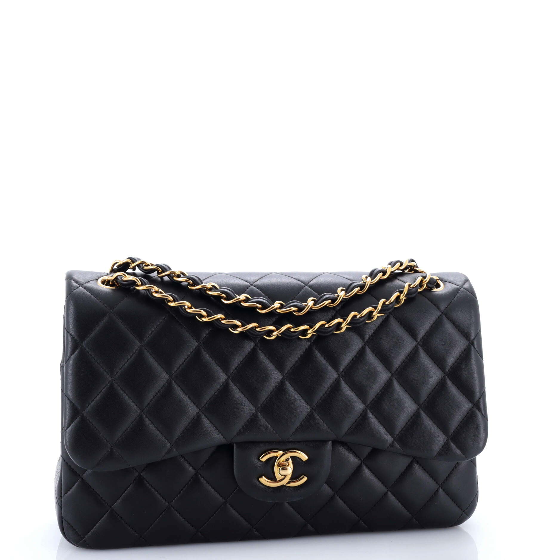 Pre-Loved Chanel Classic Double Flap Bag Quilted Lambskin Jumbo - Image 2
