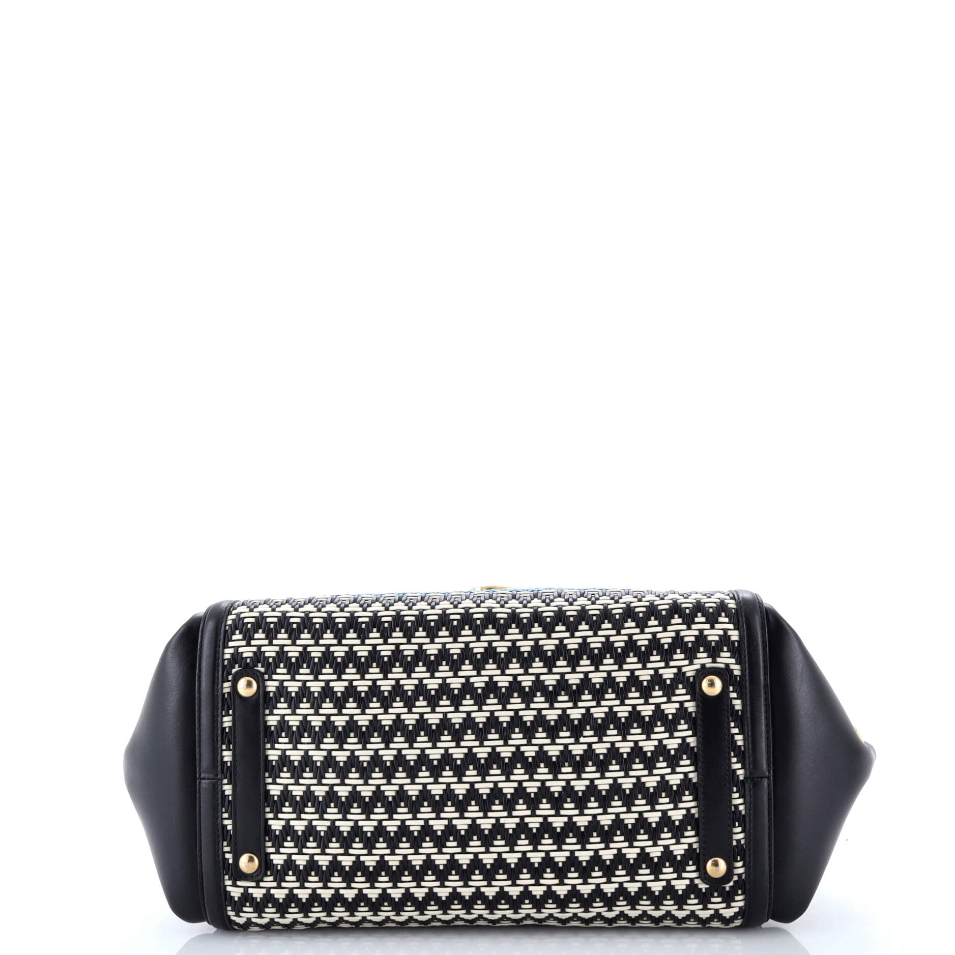 Pre-Loved Ferragamo Sofia Satchel Multicolor Woven Leather Medium - Image 4