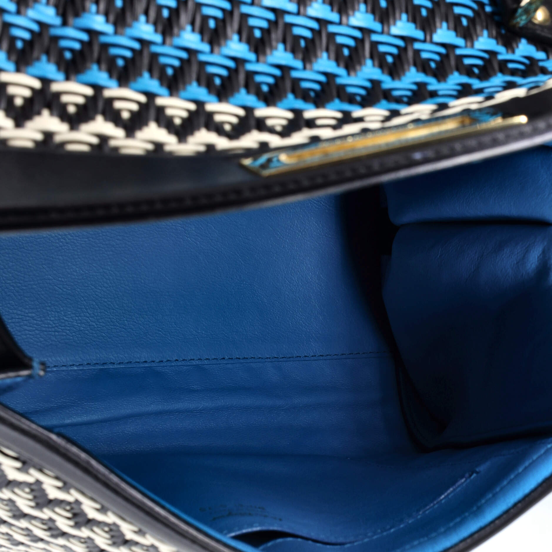 Pre-Loved Ferragamo Sofia Satchel Multicolor Woven Leather Medium - Image 5