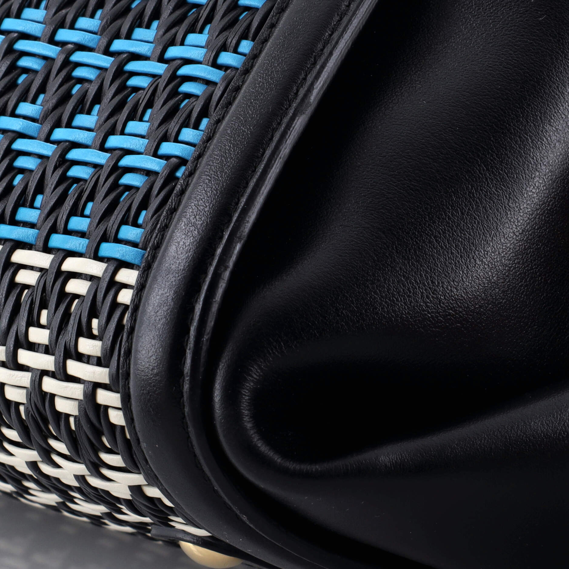 Pre-Loved Ferragamo Sofia Satchel Multicolor Woven Leather Medium - Image 6