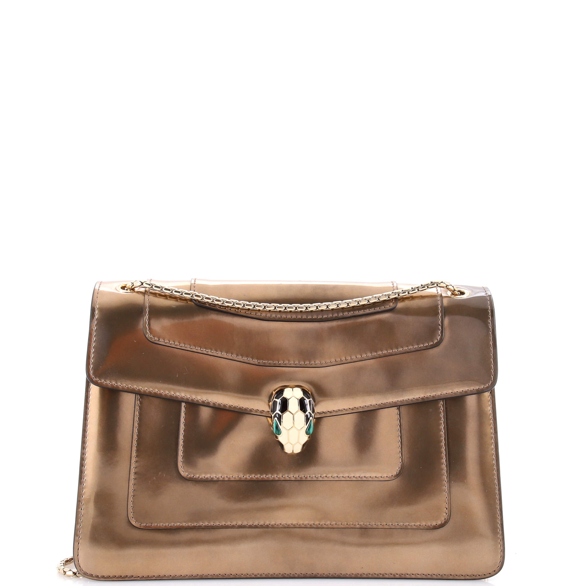 Pre-Loved Bvlgari Serpenti Forever Shoulder Bag Patent Medium