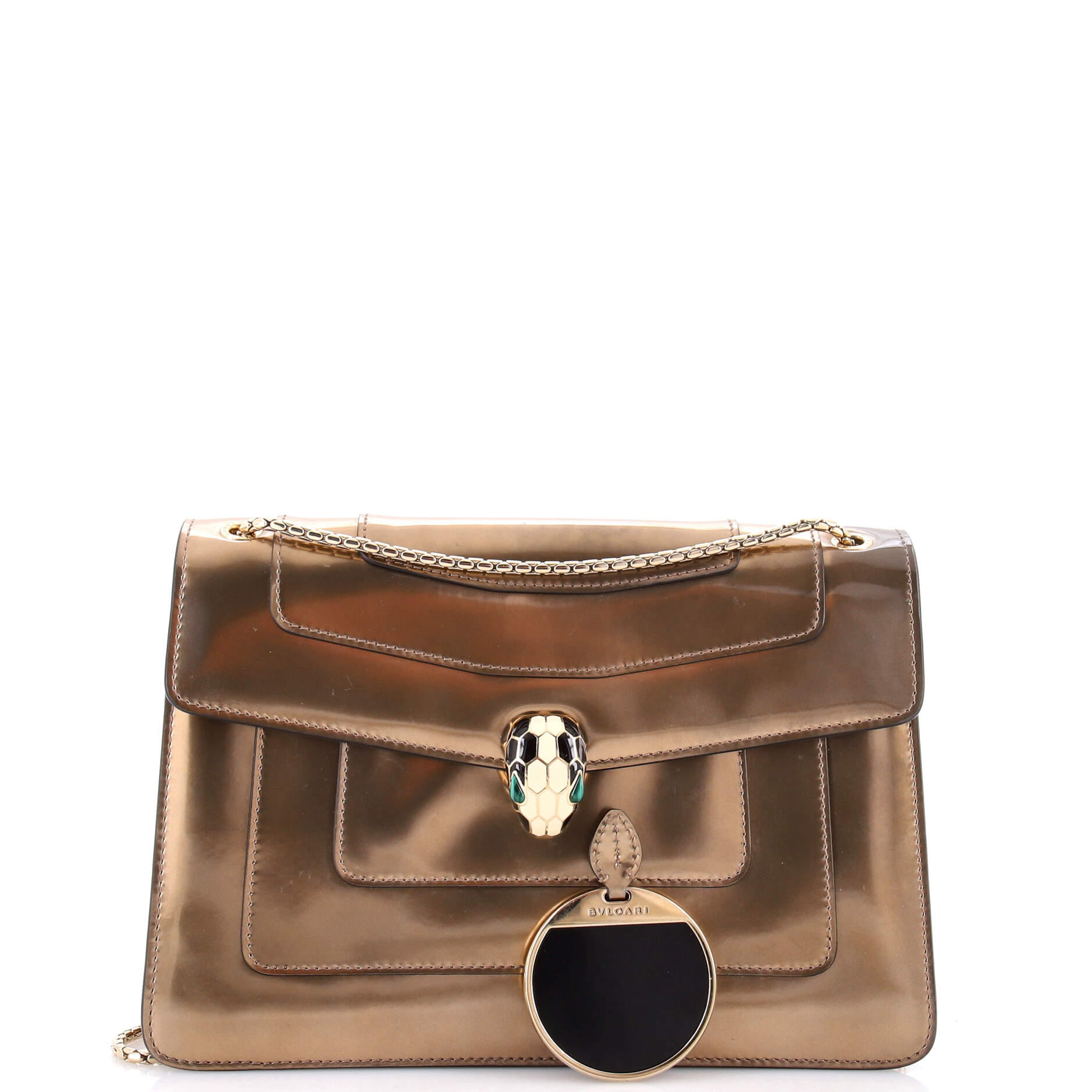 Pre-Loved Bvlgari Serpenti Forever Shoulder Bag Patent Medium - Image 2