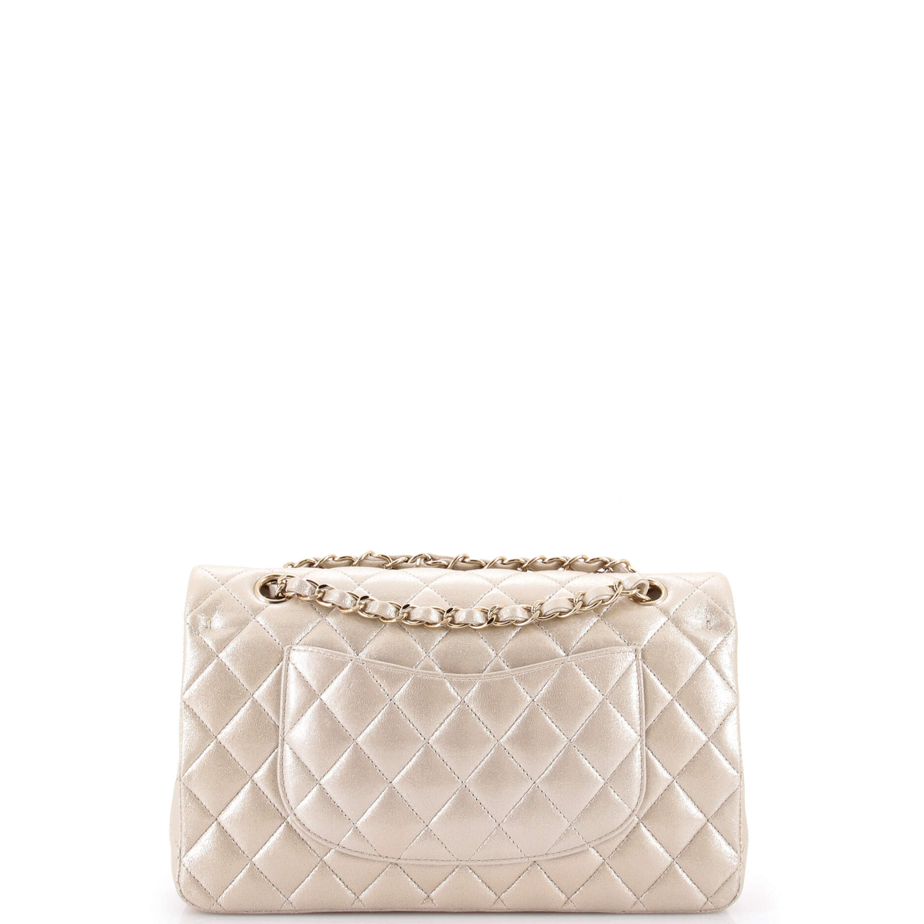 Pre-Loved Chanel Classic Double Flap Bag Quilted Iridescent Calfskin Medium - Image 4