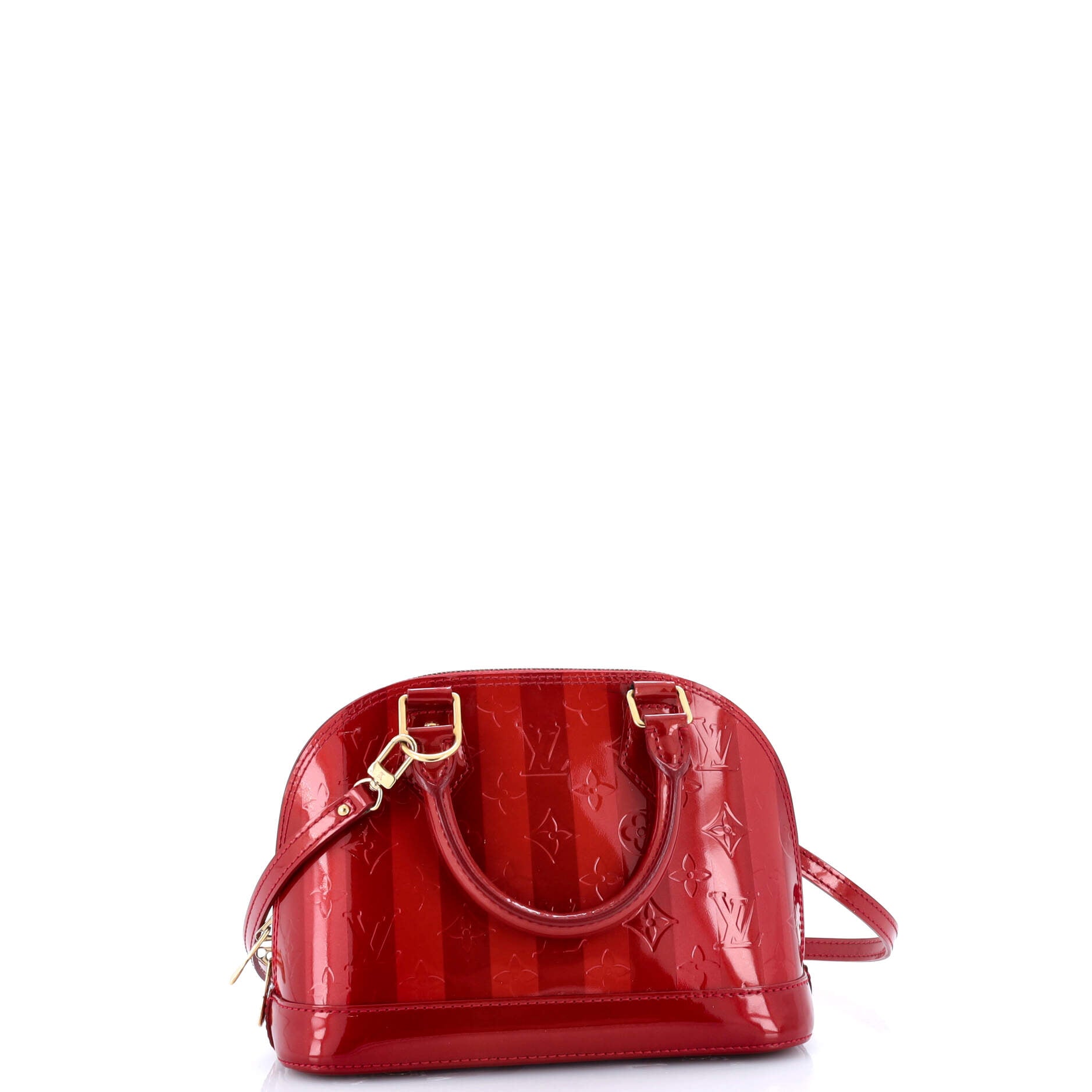 Pre-Loved Louis Vuitton Alma Handbag Limited Edition Monogram Vernis Rayures BB - Image 2