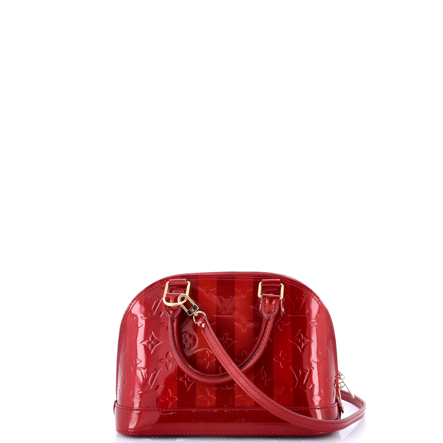 Pre-Loved Louis Vuitton Alma Handbag Limited Edition Monogram Vernis Rayures BB - Image 3