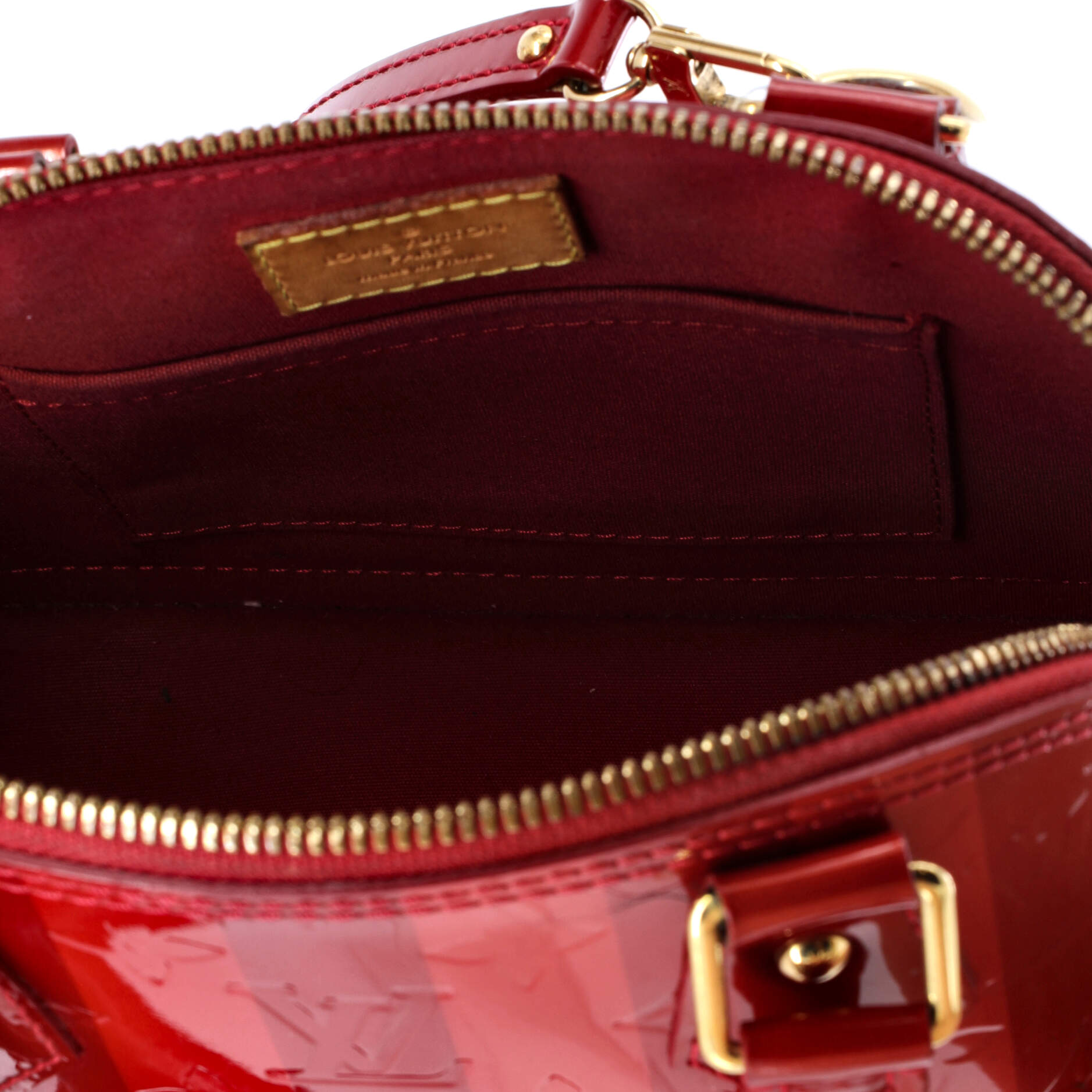 Pre-Loved Louis Vuitton Alma Handbag Limited Edition Monogram Vernis Rayures BB - Image 5