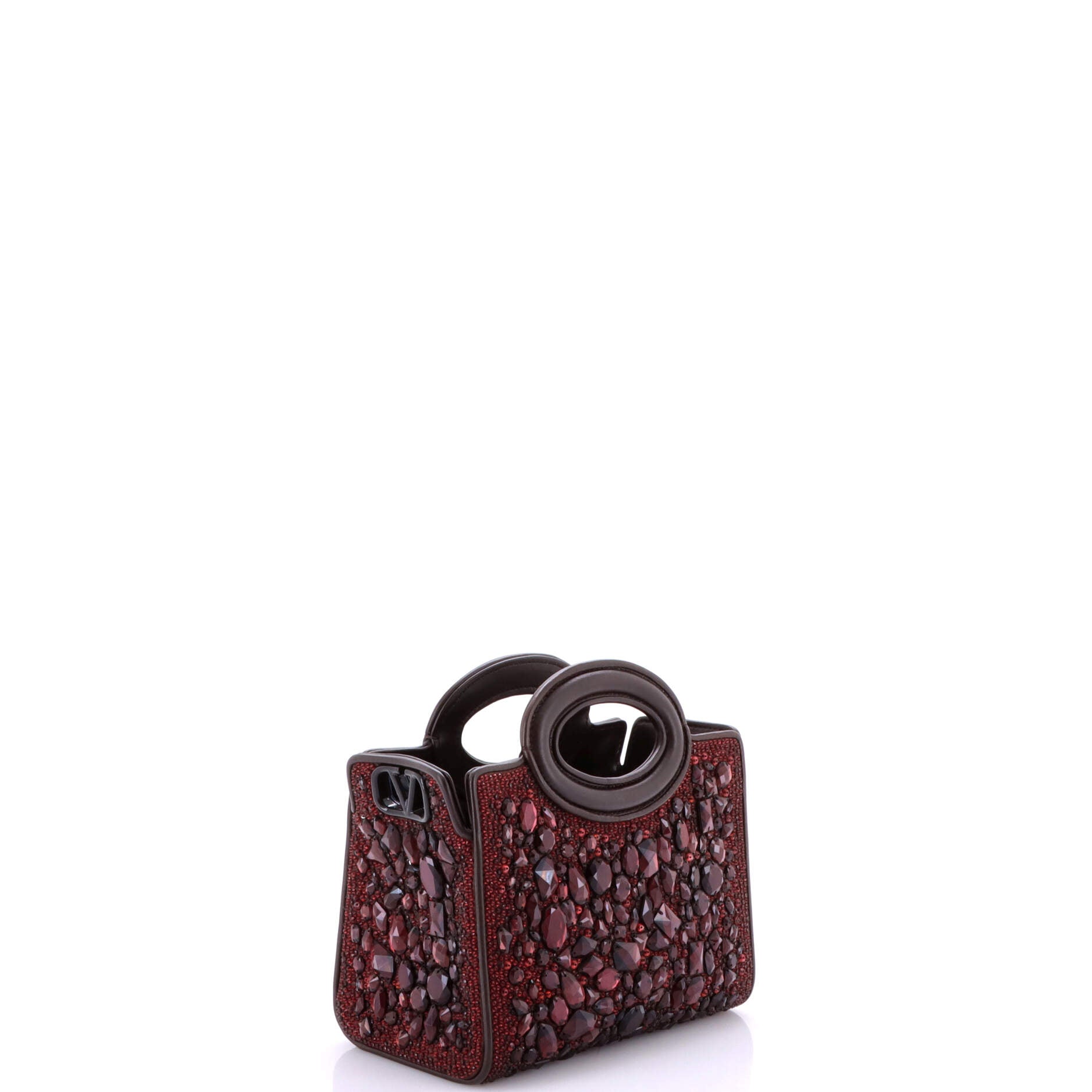 Pre-Loved Valentino Le Troisieme Tote Crystal Embellished Leather Mini - Image 2