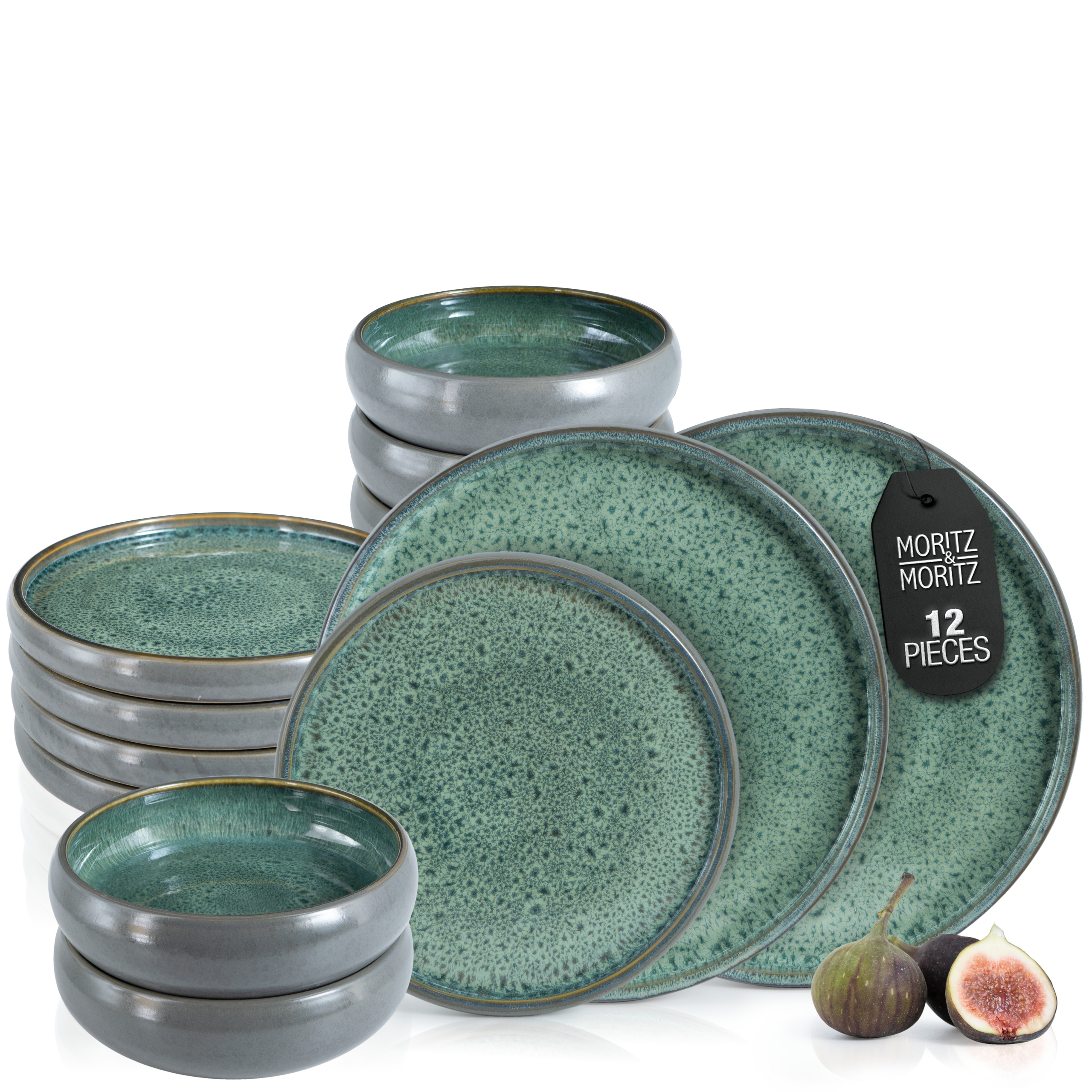 Moritz & Moritz SOLID 12-Piece Stoneware Dinnerware Set - Image 2