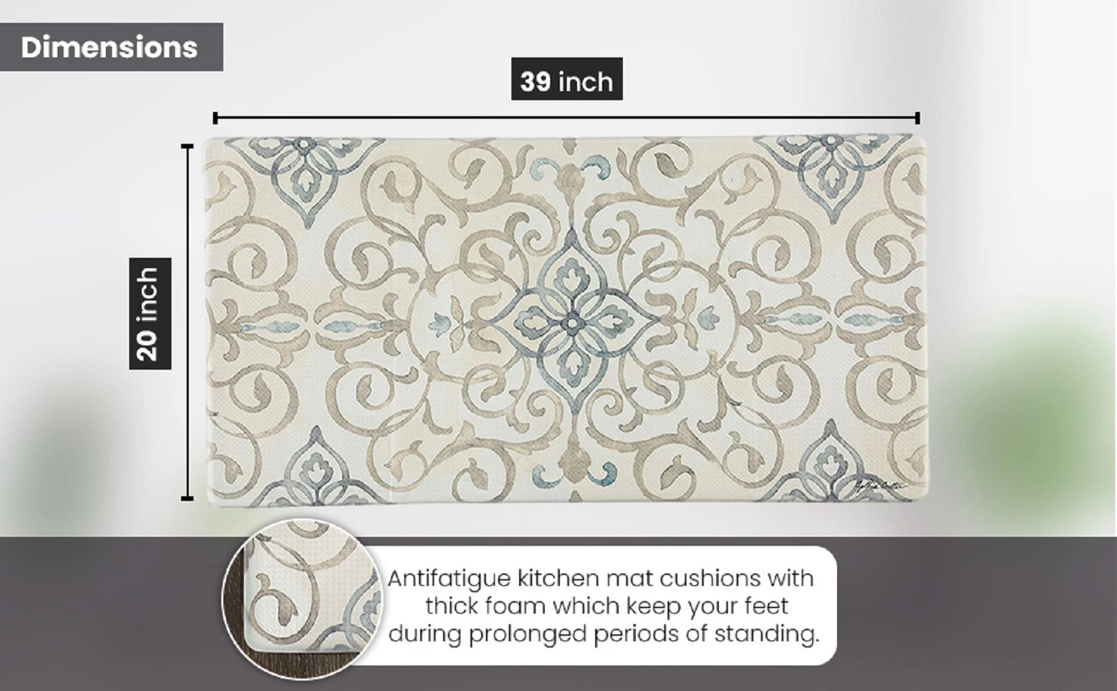 20x39 Anti-Fatigue Embossed Floor Mat (RUSTIC MEDALLION) - Image 4