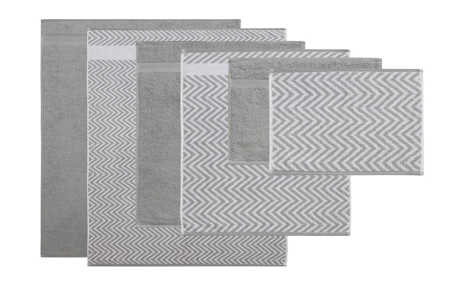 Kathy Ireland 6 Piece Chevron Jacquard Towel Set with Lets Dry - Image 16