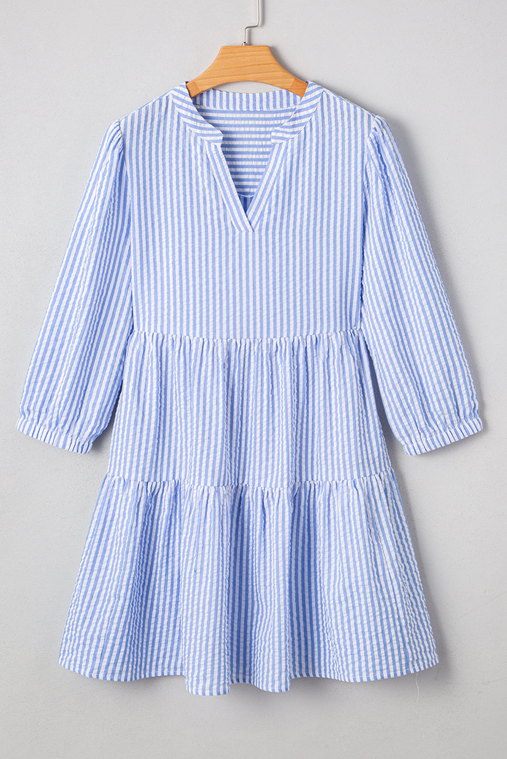 Kaia Stripe Bracelet Sleeve Tiered Dress with Pockets by Threaded Pear - Image 6