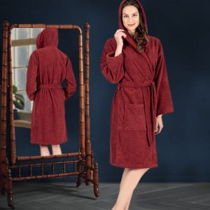 Classic Turkish Towels Nine West Hooded Terry Robe  - 100% Turkish Cotton