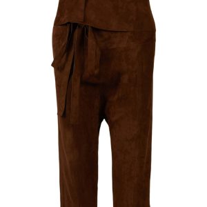 Saint Laurent Cropped Suede Droped Shorts