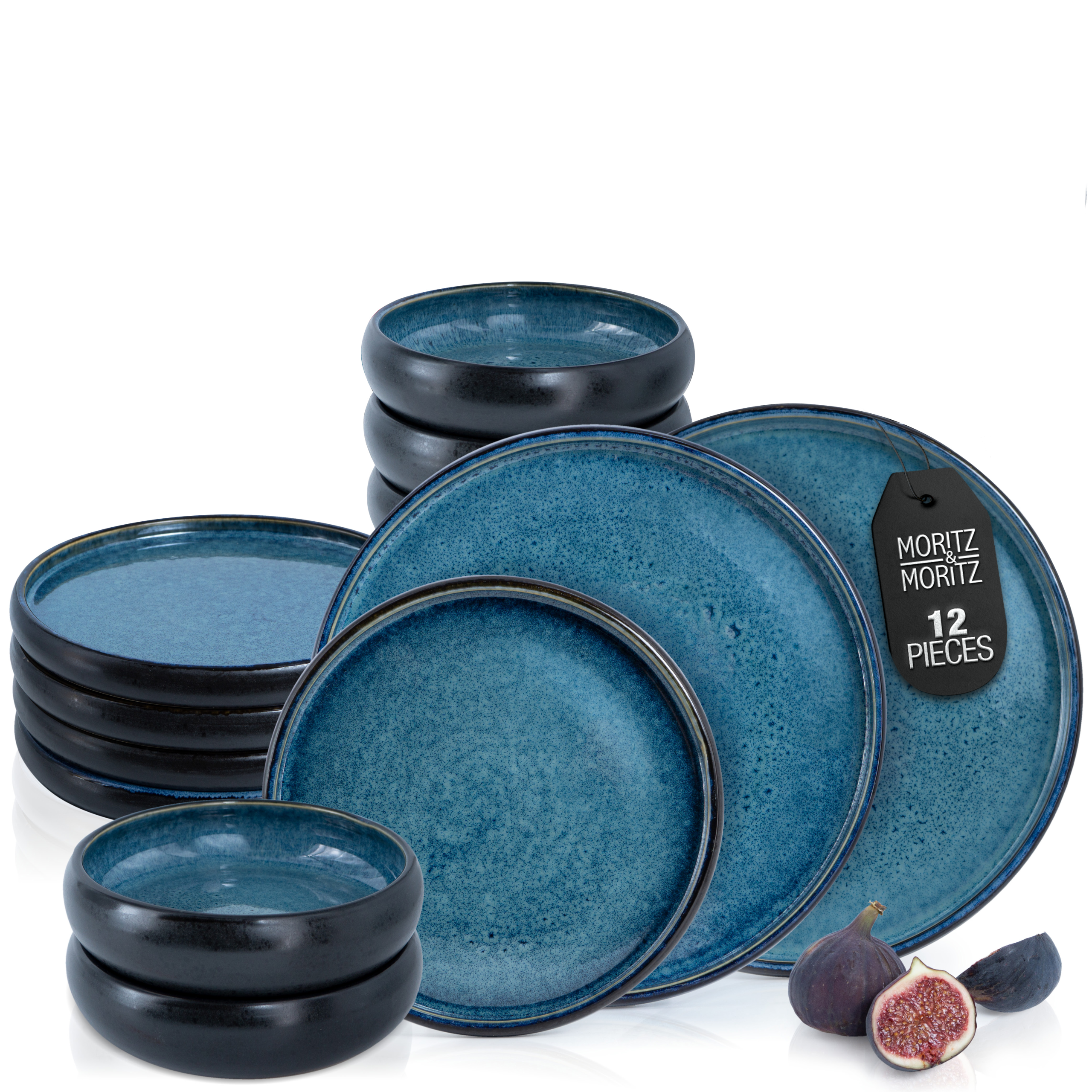 Moritz & Moritz SOLID 12-Piece Stoneware Dinnerware Set - Image 3