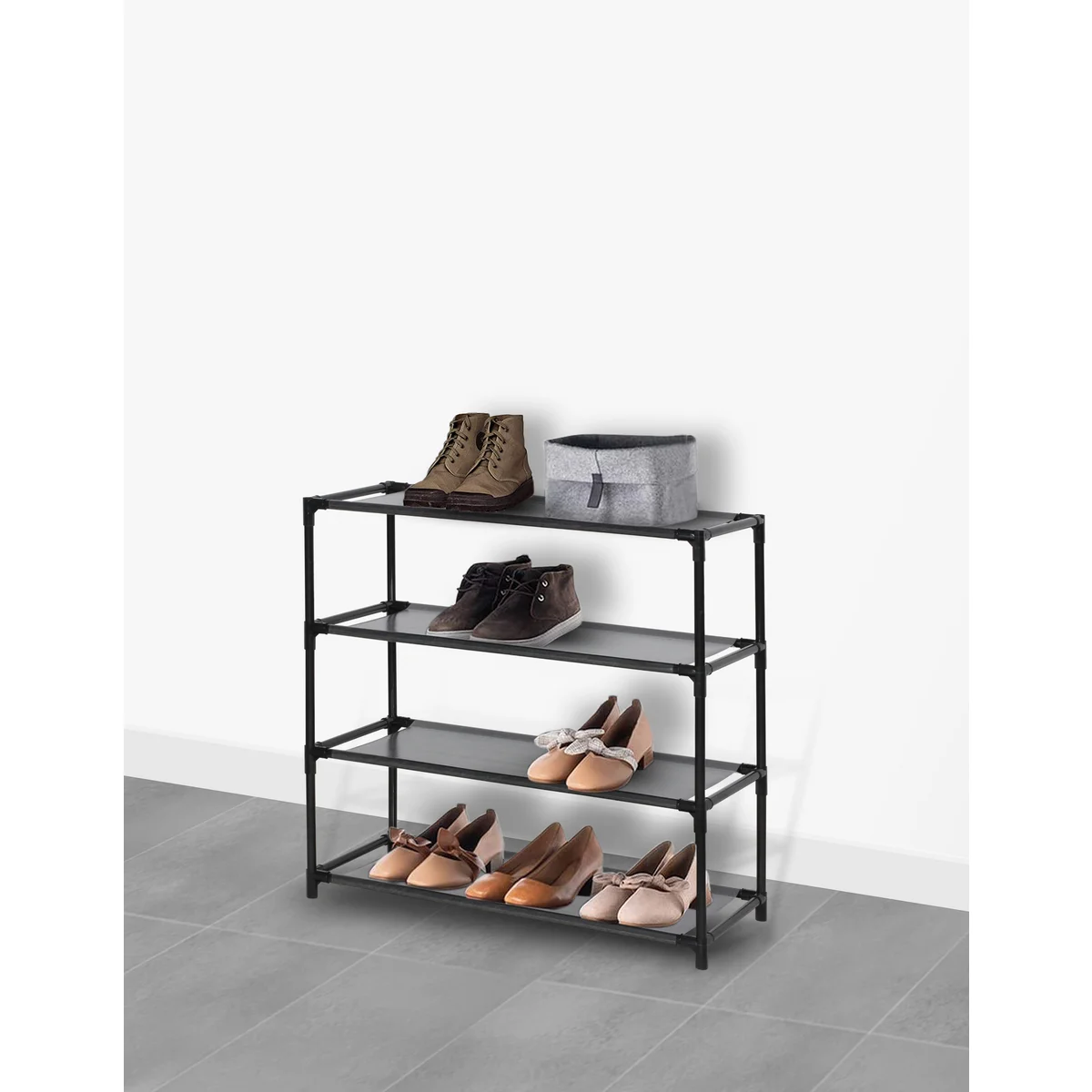 J&V Textiles 4-Tier Shoe Storage and Organizer Rack - Image 2