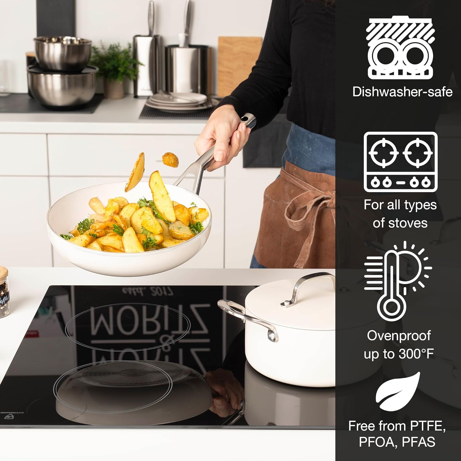 Moritz & Moritz 7-Piece Cast Aluminum Cookware Set with Lids - Image 3