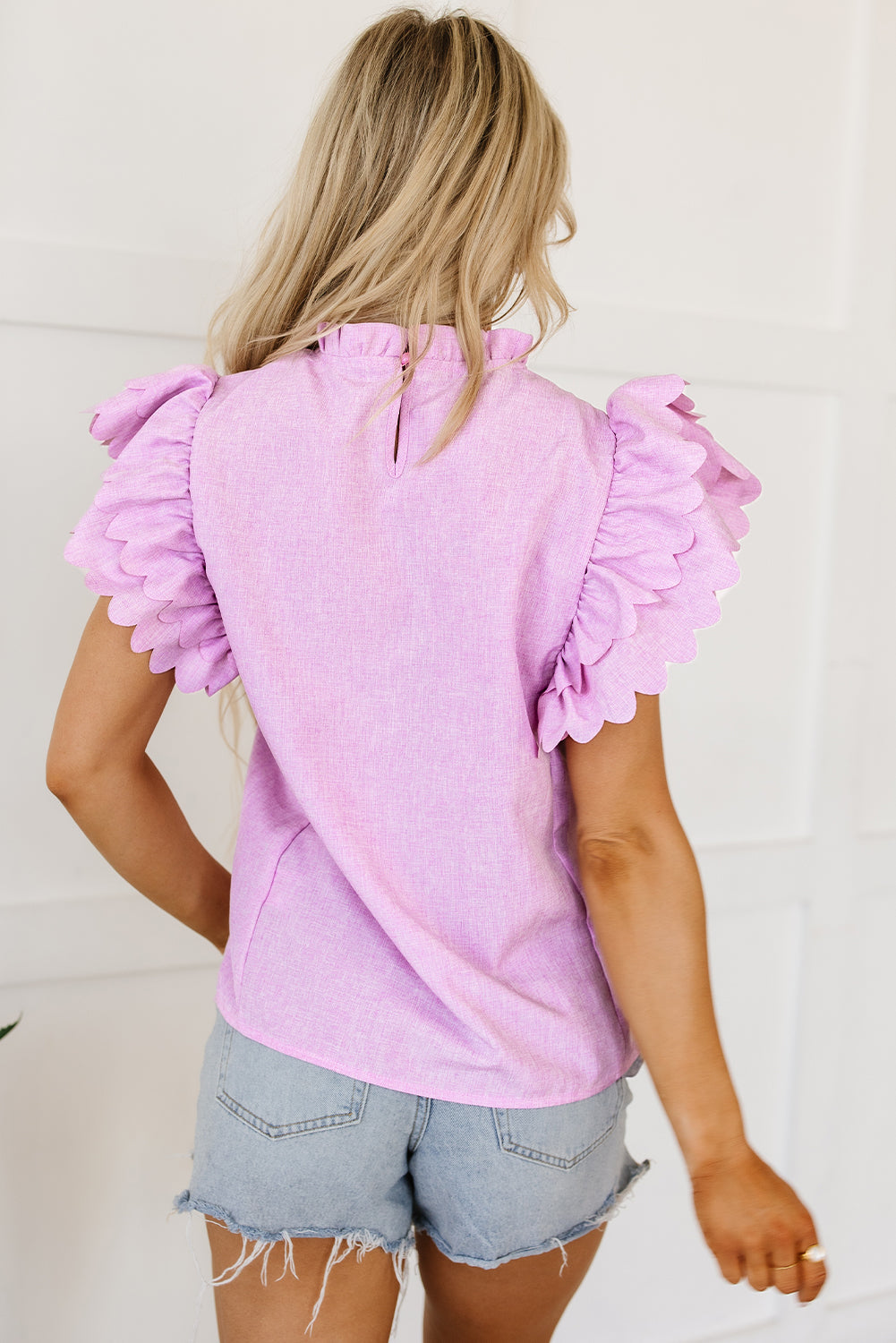 Kori Scalloped Ruffle Sleeve Top by Threaded Pear - Image 2