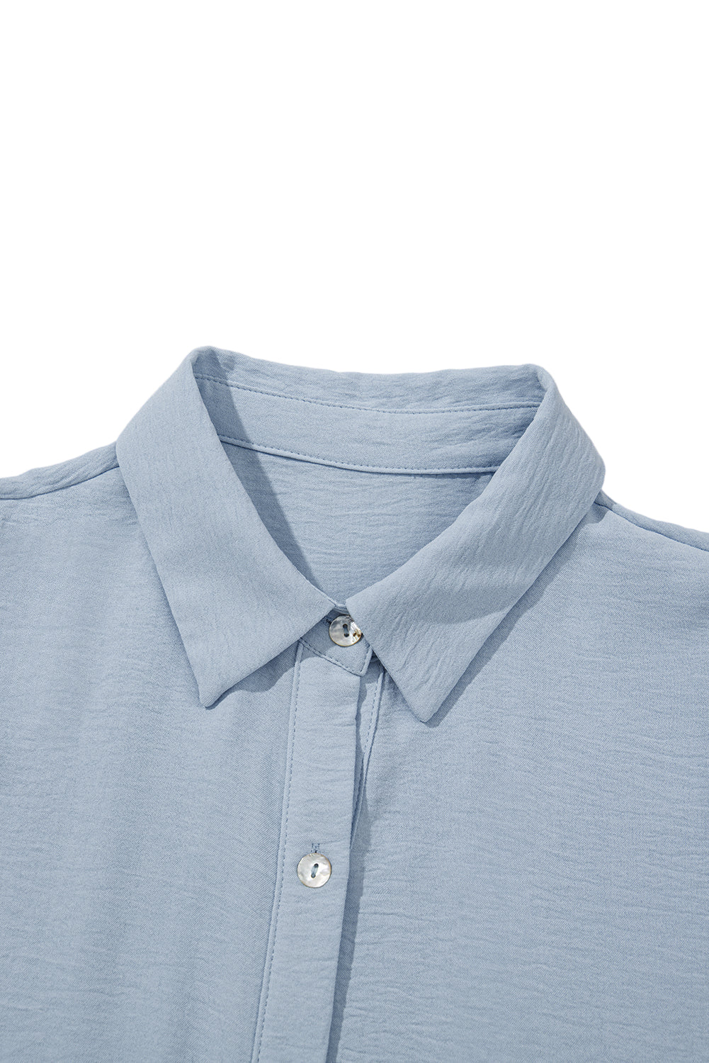 Threaded Pear Arya Shirt Collar Button Up Puff Sleeve Tiered Dress - Image 8