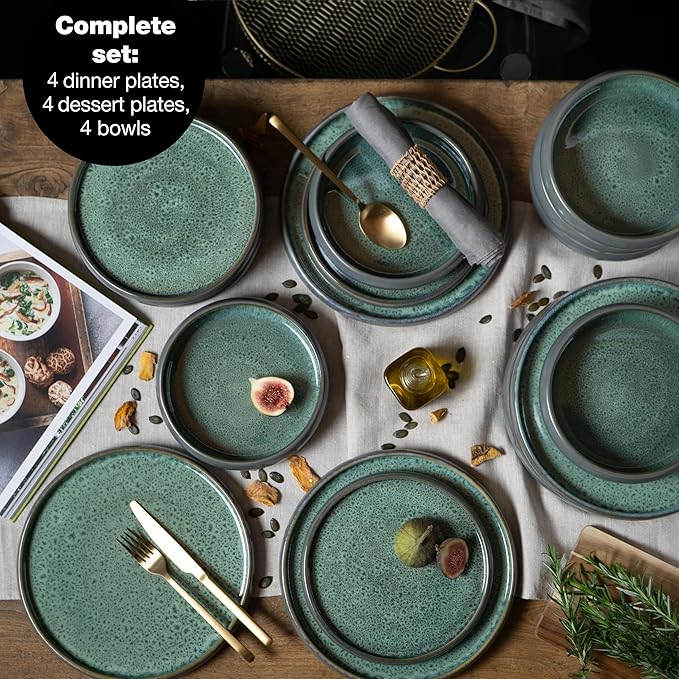 Moritz & Moritz SOLID 12-Piece Stoneware Dinnerware Set - Image 5