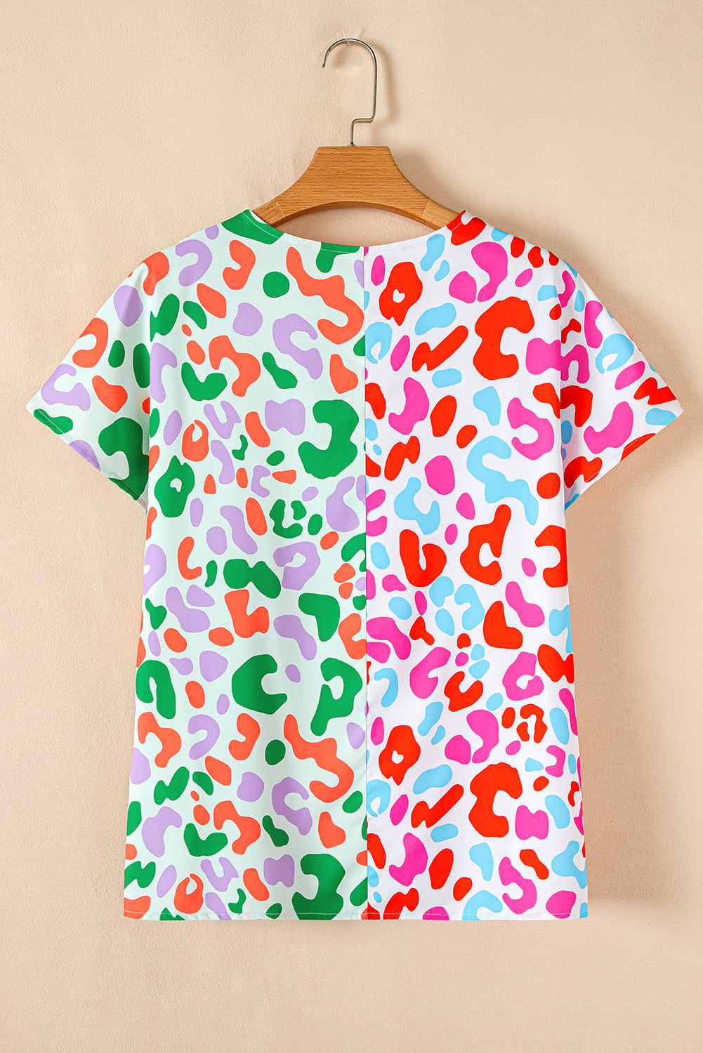 Artemis Leopard V Neck Short Sleeve Blouse by Threaded Pear - Image 9