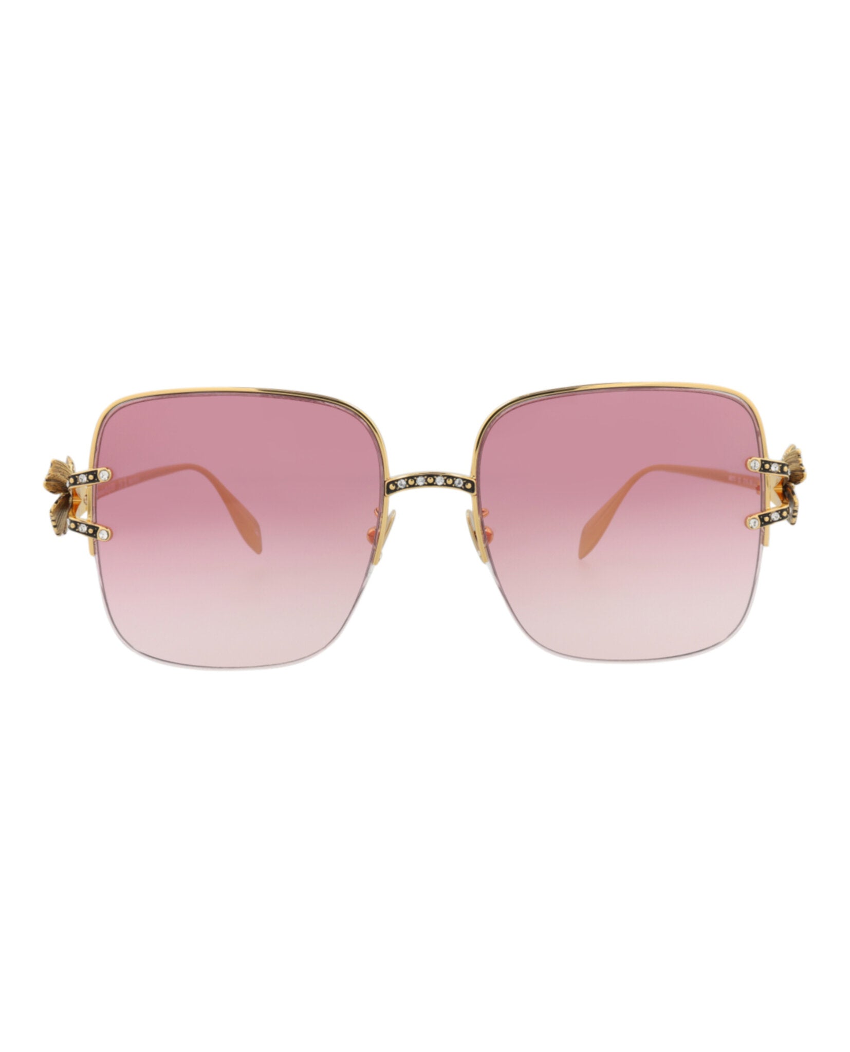 Alexander McQueen Square-Frame Metal Sunglasses