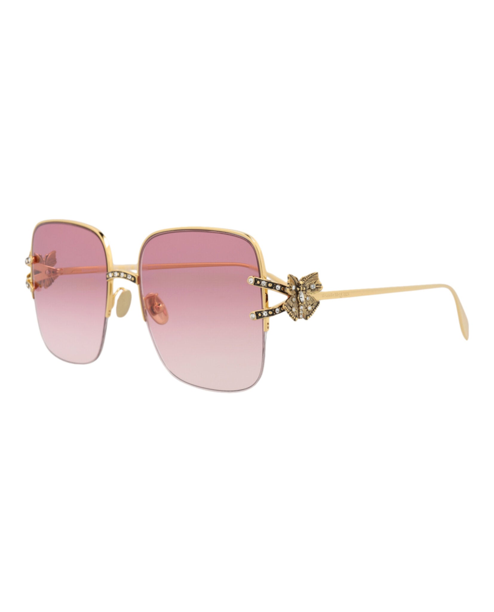 Alexander McQueen Square-Frame Metal Sunglasses - Image 2