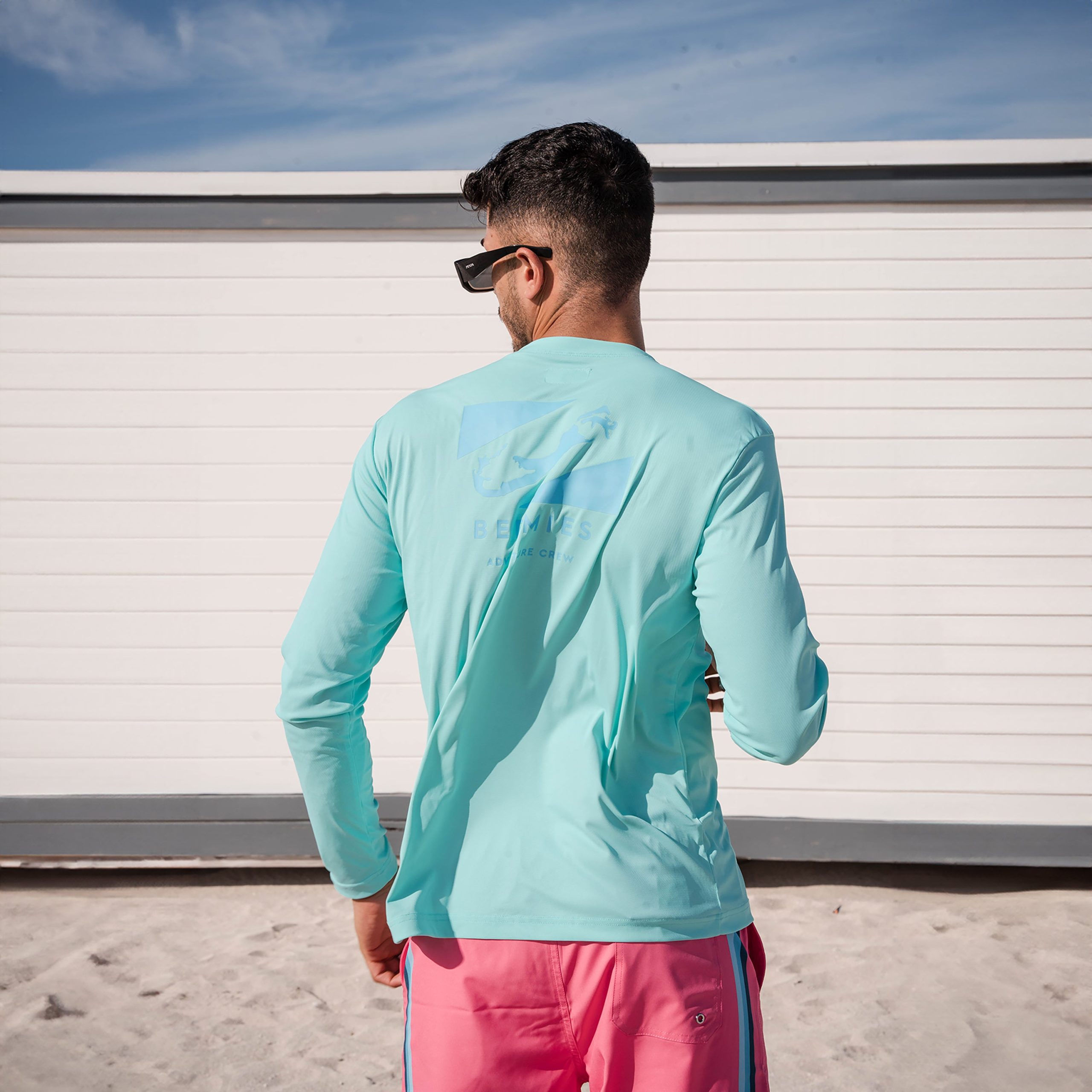 Bermies Men's Aqua Long Sleeve Tee - Image 2