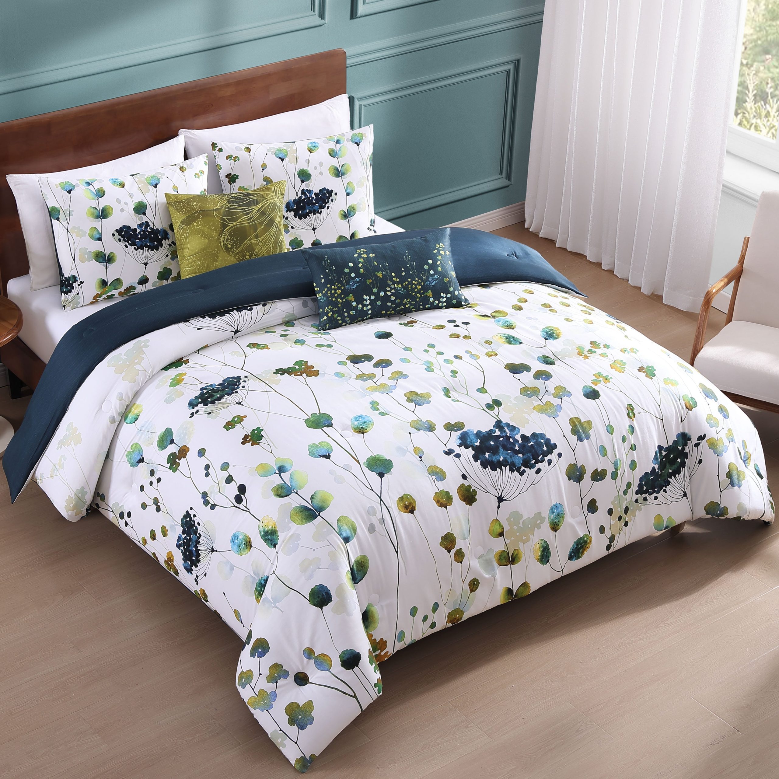 Bebejan Abstract Vines 5 Piece Reversible Comforter Set - Image 7