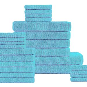 Dan River 24 Piece Popcorn Cotton Bath Towel Set