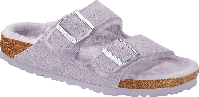 Birkenstock Arizona Shearling Suede Leather Purple Fog