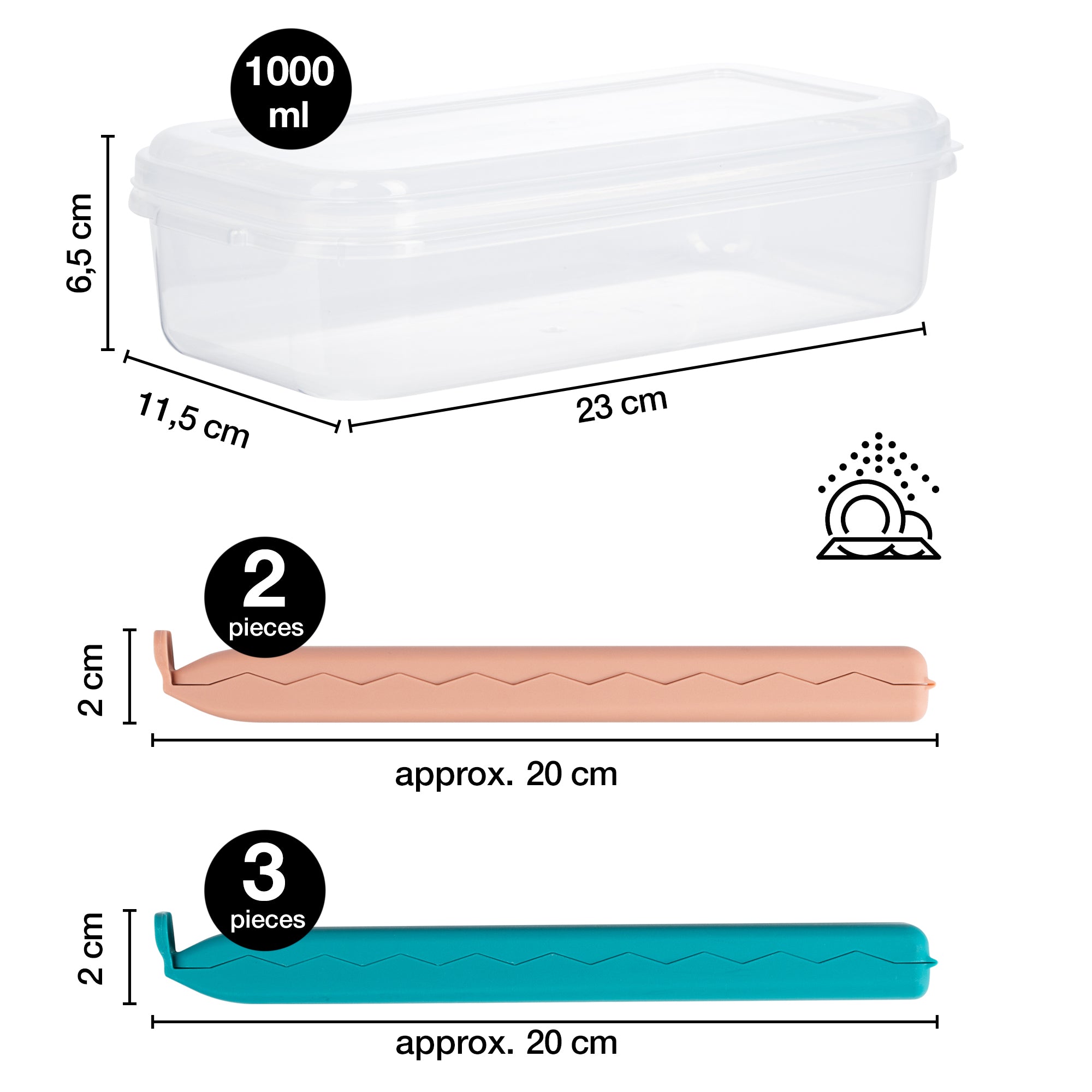 Moritz & Moritz 5 Large Bag Clips with Clear Storage Box | Mixed Colors. BPA-Free & Reusable - Image 2