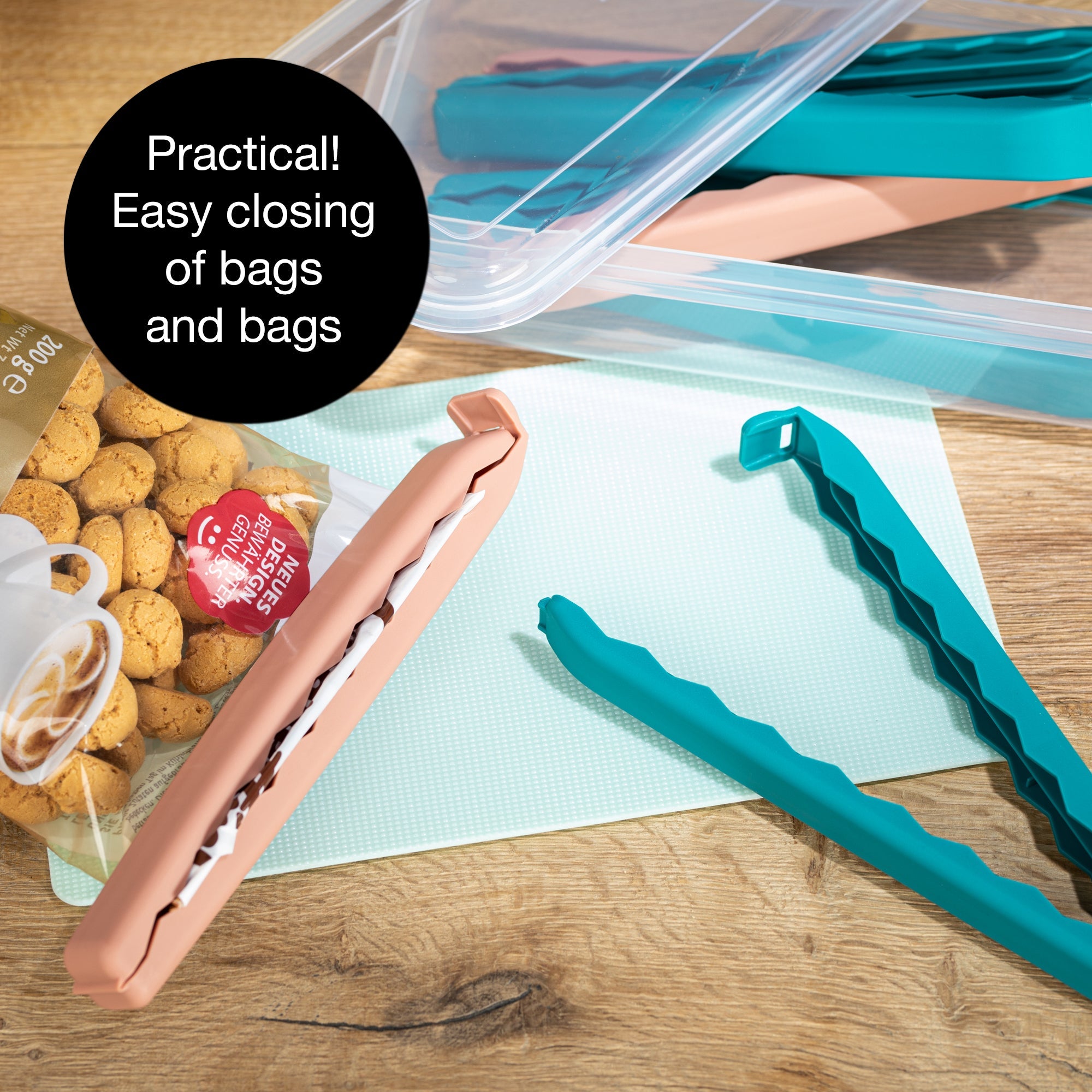 Moritz & Moritz 5 Large Bag Clips with Clear Storage Box | Mixed Colors. BPA-Free & Reusable - Image 5