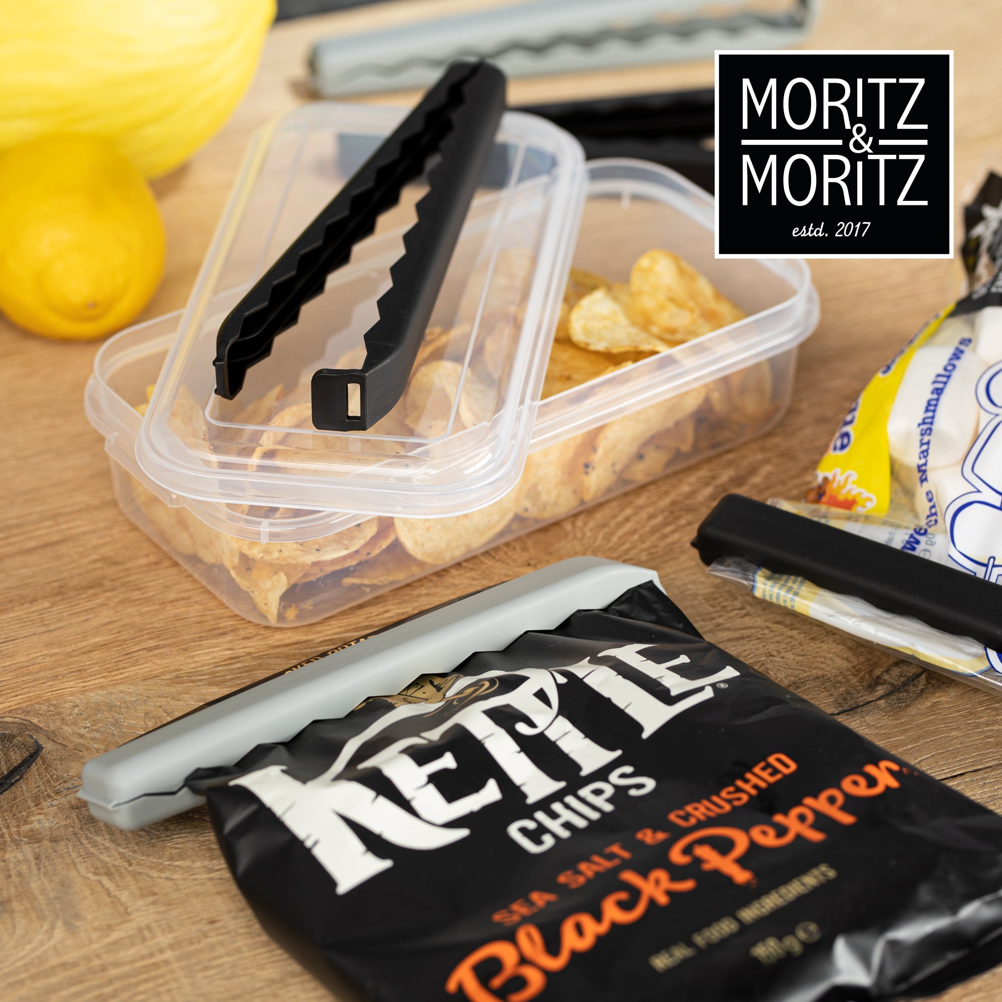 Moritz & Moritz 5 Large Bag Clips with Clear Storage Box | BPA-Free. Reusable & Hygienic - Image 6