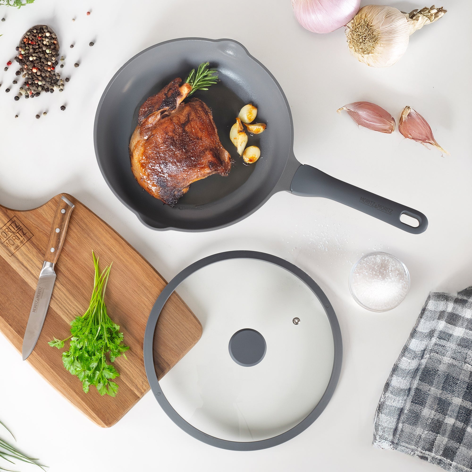 Moritz & Moritz 11-Inch Induction Frying Pan with Lid - Image 7