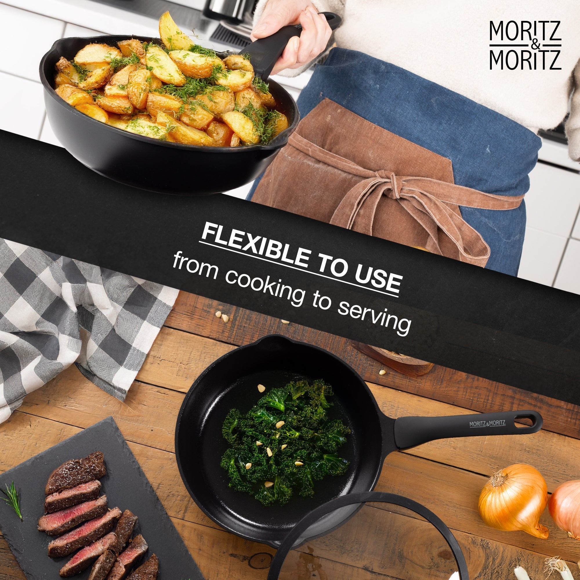 Moritz & Moritz 11-Inch Induction Frying Pan with Lid - Image 9