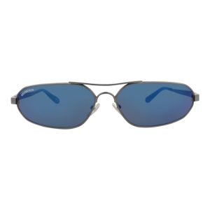 Balenciaga Shield-Frame Metal Sunglasses