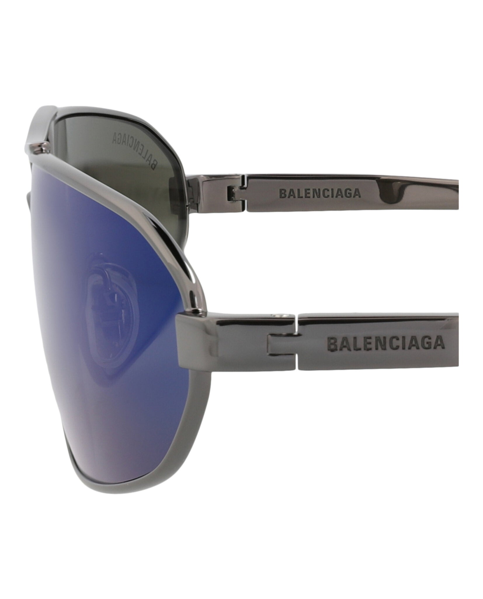 Balenciaga Shield-Frame Metal Sunglasses - Image 4