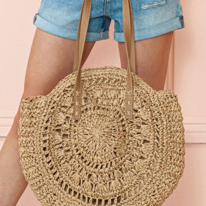 Mavis Bohemian Straw Woven Round Bags by Threaded Pear