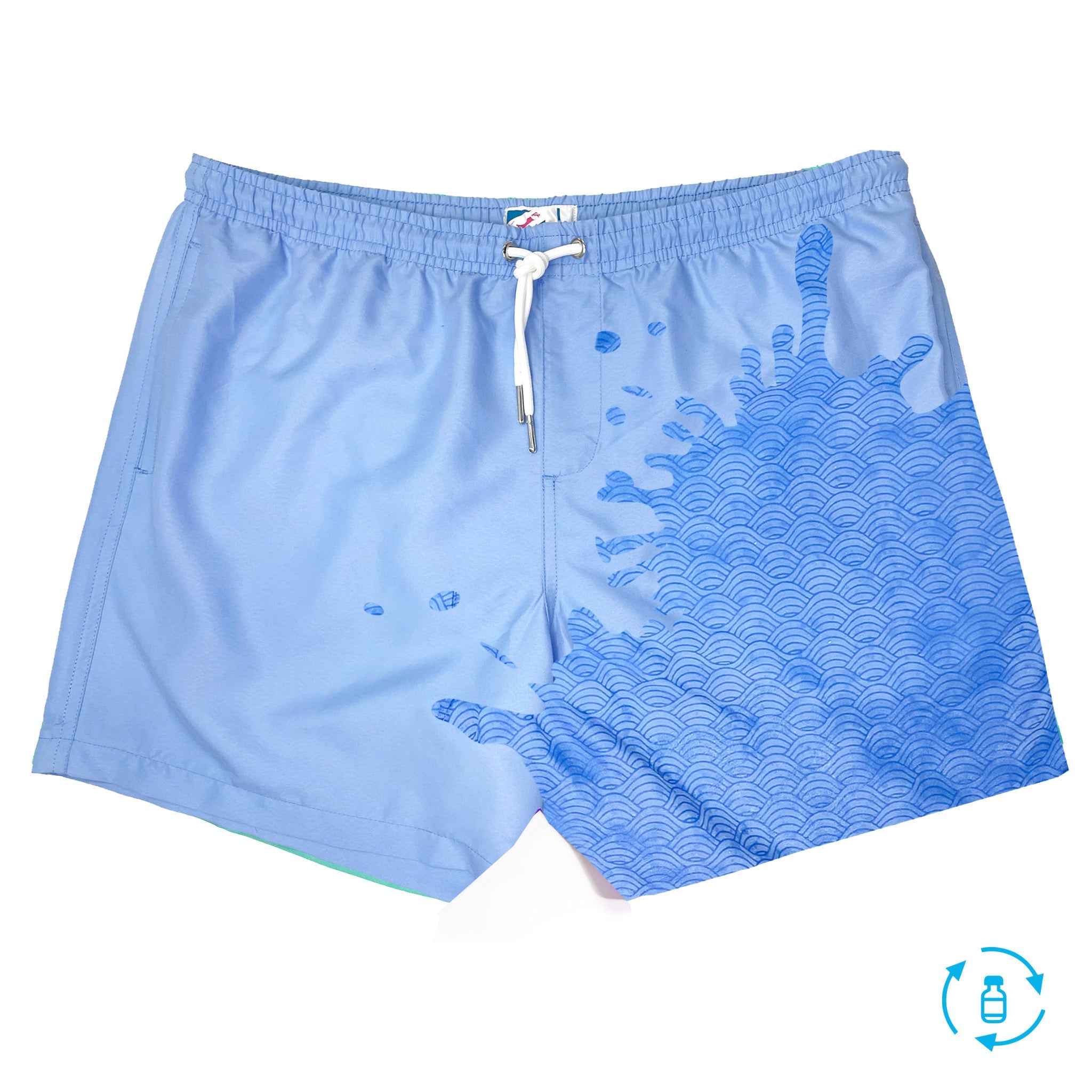 Bermies Blue to Waves Swim Trunks