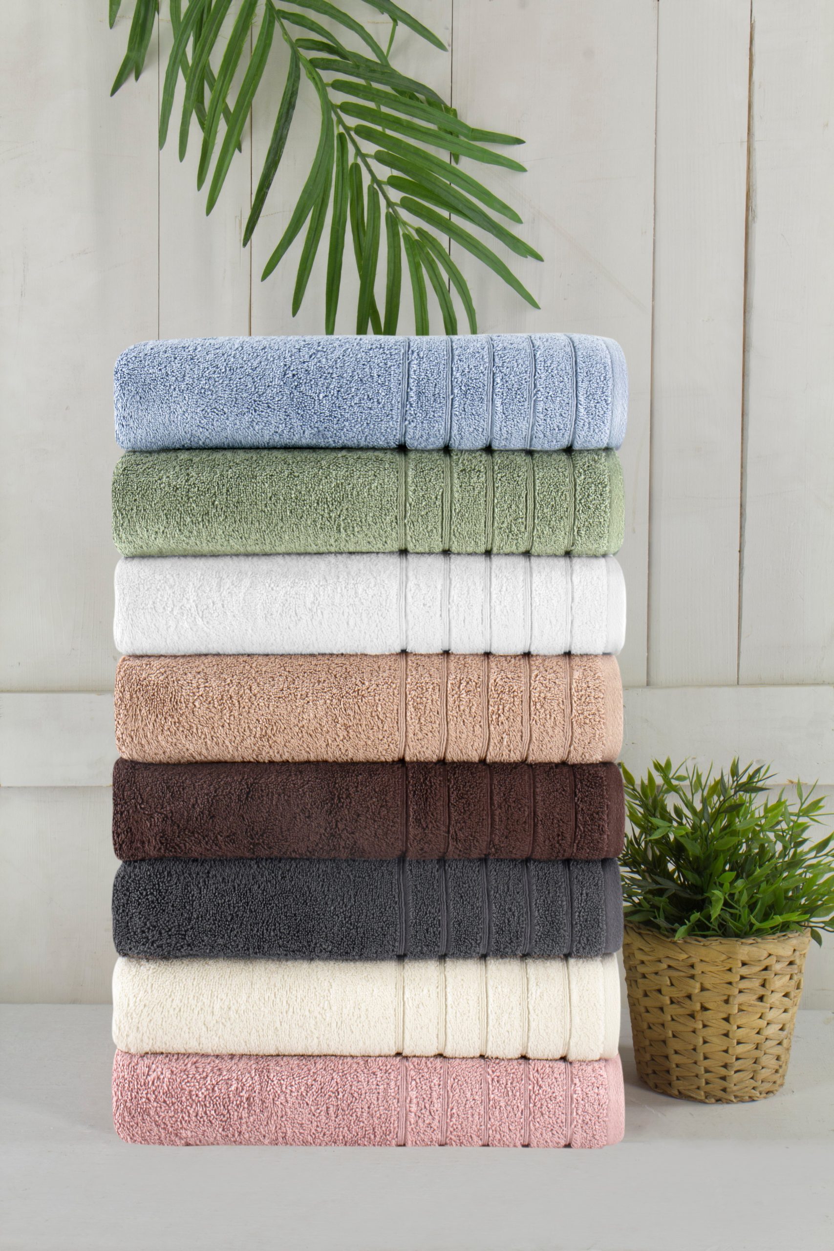 Classic Turkish Towels Barnum Turkish Cotton Thick and Plush Towel Set of 4 - 2 Large Bath Towels