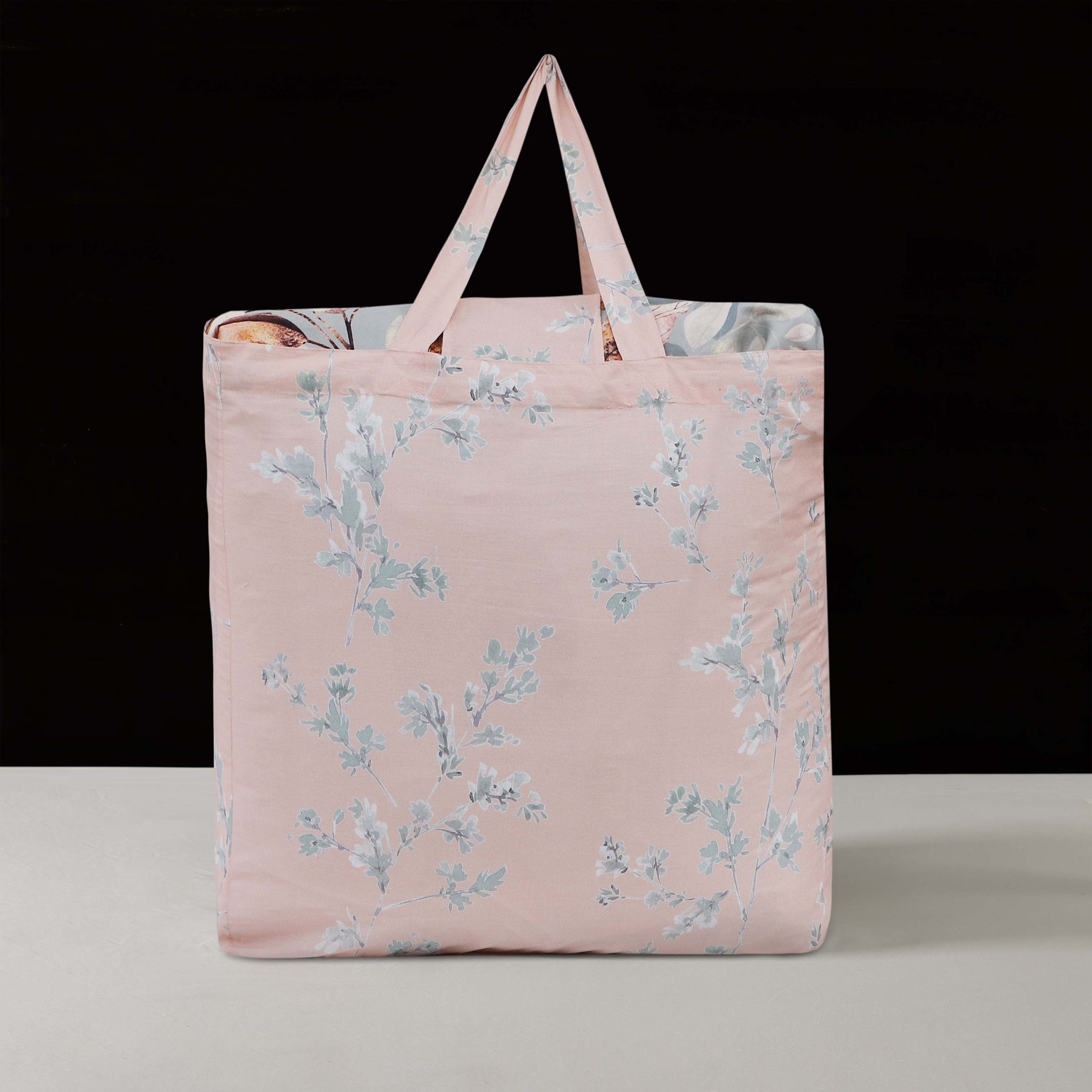 Bebejan Peach Leaves on Sage 5 Piece Reversible Comforter Set - Image 12