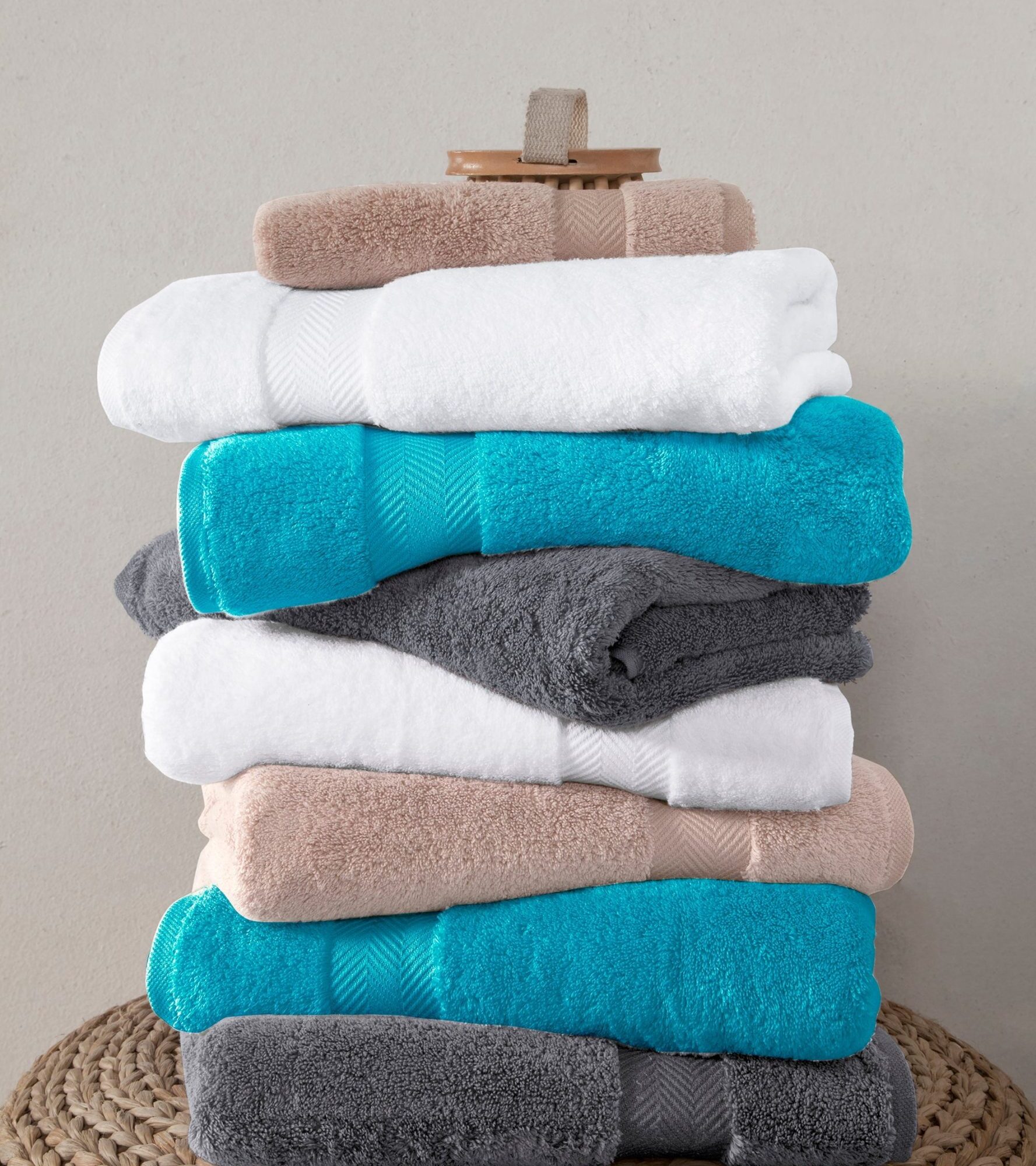 Classic Turkish Towels Becci Turkish Cotton Luxury Everyday Towel Set of 6