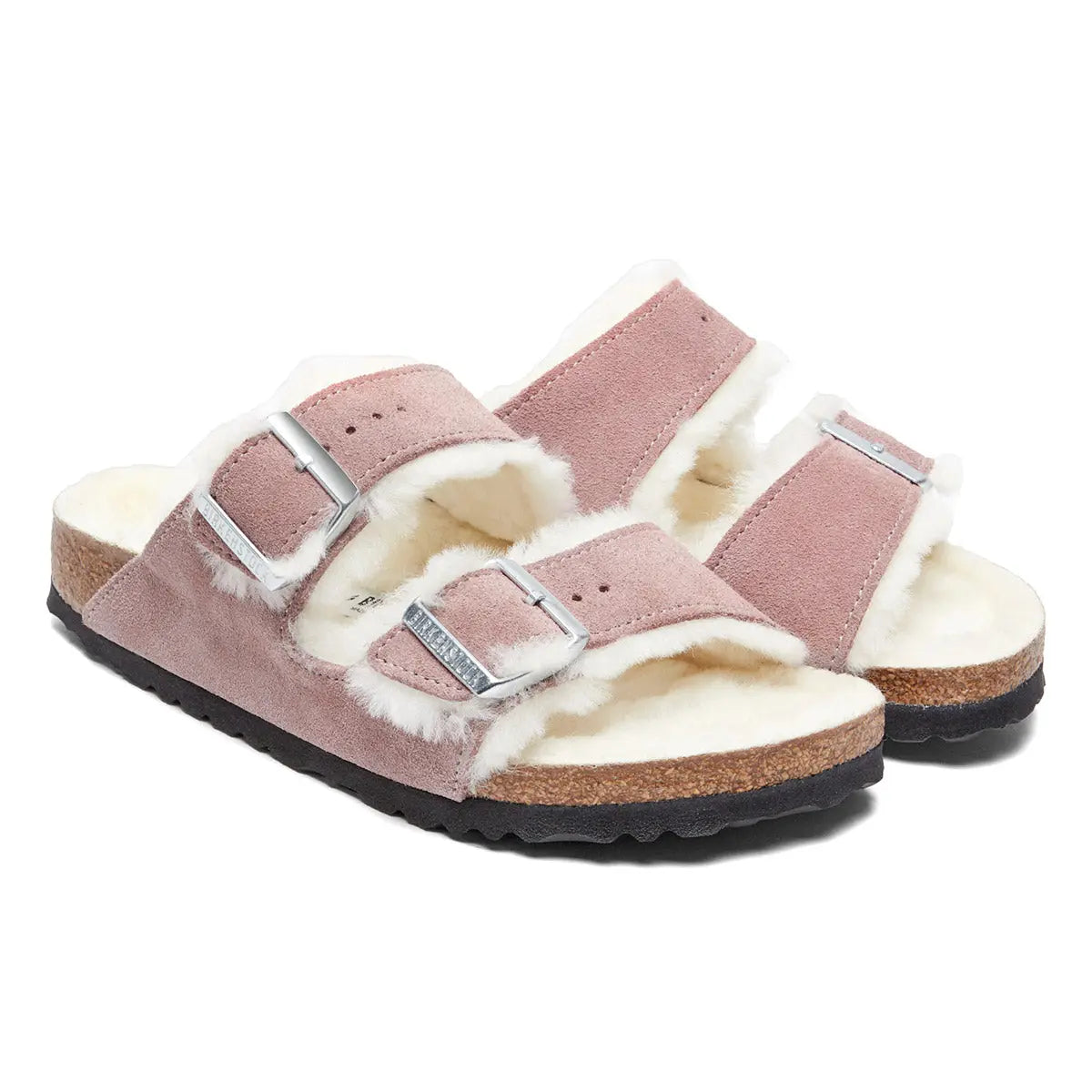 Birkenstock Arizona Shearling Suede Leather Sandals - Image 3