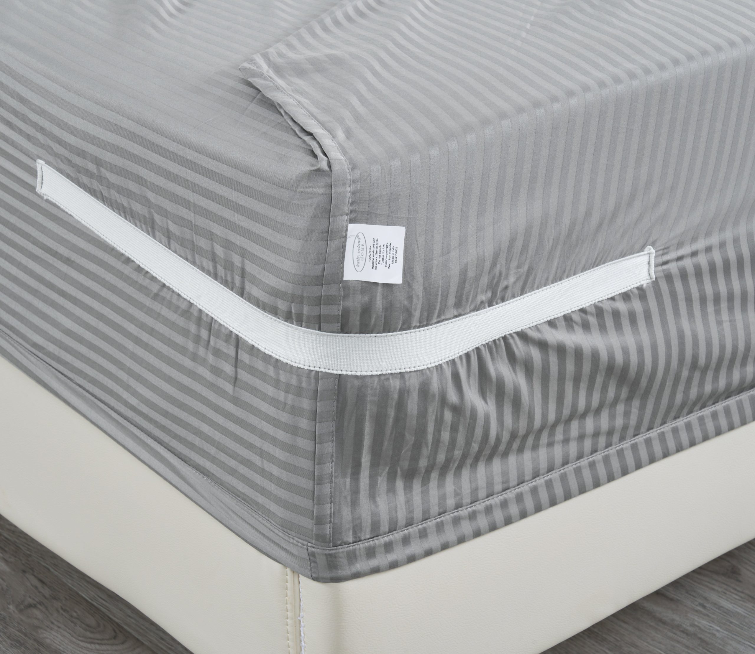 Kathy Ireland 500 Thread Count Damask Stripe Sheet Set with Optifit - Image 9